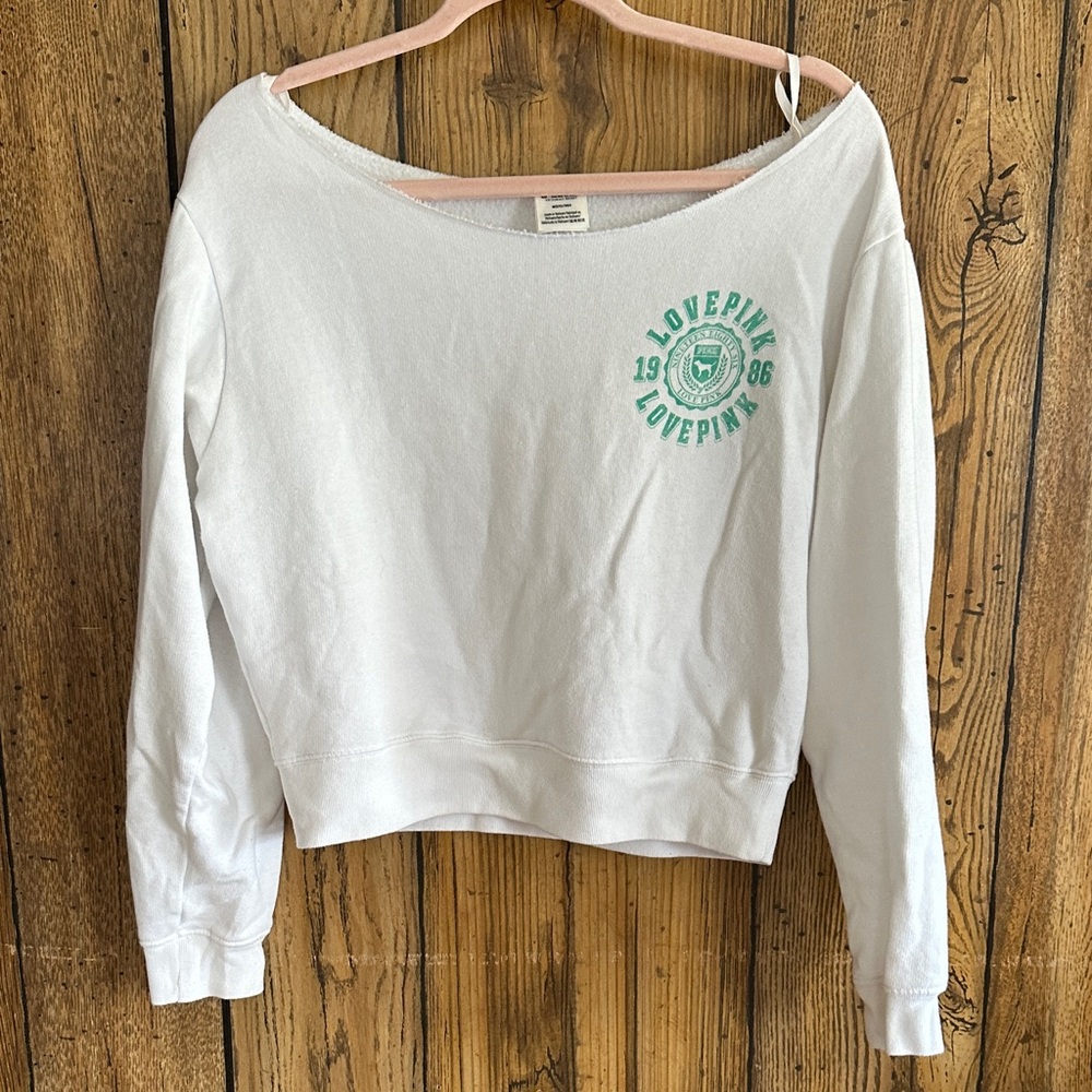 VS PINK Off the Shoulder Sweatshirt